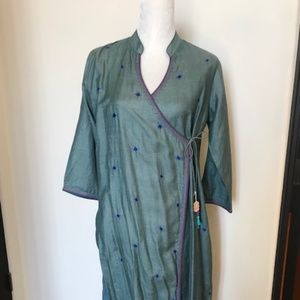 Hand embroidered summer cover up